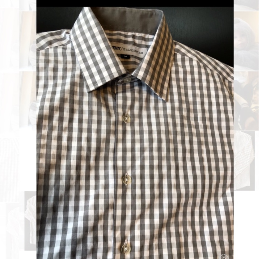 Filthy Etiquette Gingham Checkered LS Shirt- Med